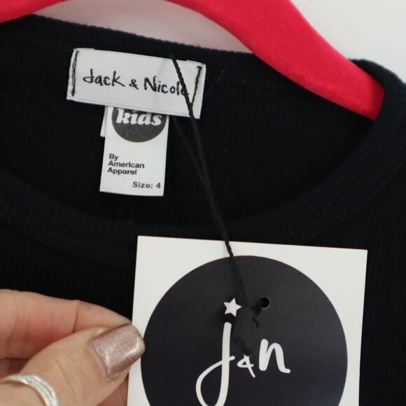 Jack & Nicole Rock Star Tee Unisex Kid 4 Black Everyday Casual Gift NWT - Picture 2 of 6
